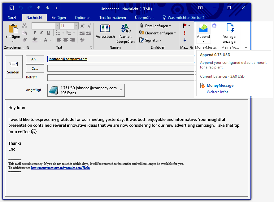أرسل عملة الريبل XRP عبر البريد الإلكتروني - الريبل تصل إلى Microsoft Outlook