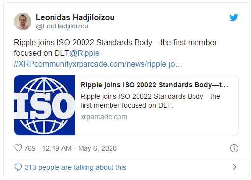 انضمت شركة ريبل إلي هيئة معايير ISO 20022