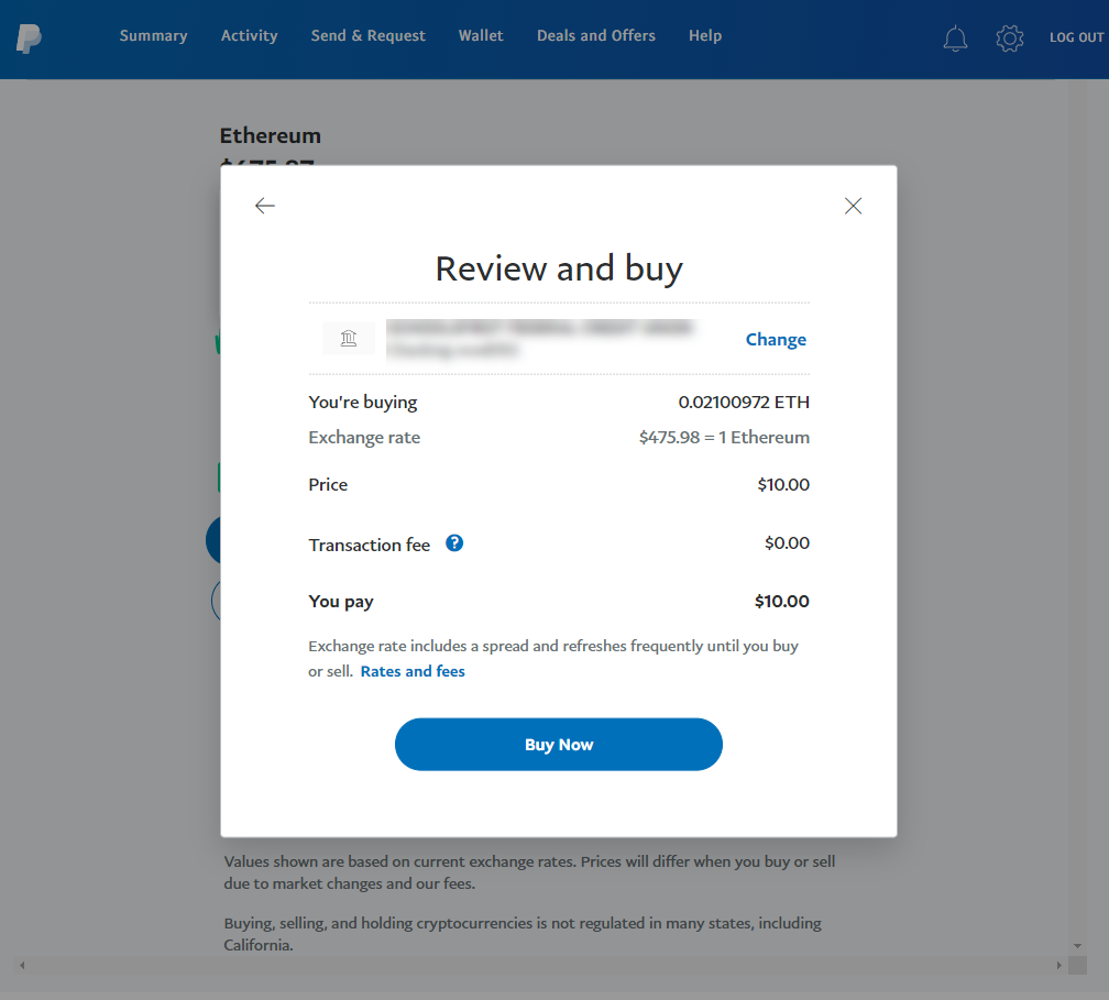طريقة شراء عملة الإثيريوم Ethereum عبر PayPal